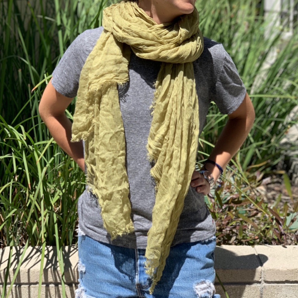 Silk Scarf - Lime - image 1